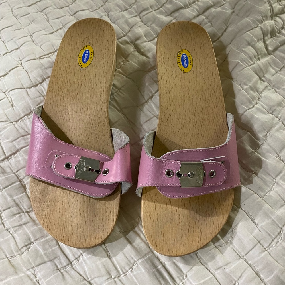 Dr Scholls pink slides